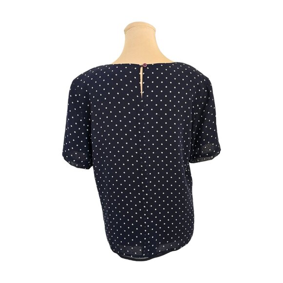 Barrie Paige LTD Vinatge 100% Silk Polka Dot Shoulder Pad Blouse Sz 8 - Picture 5 of 8